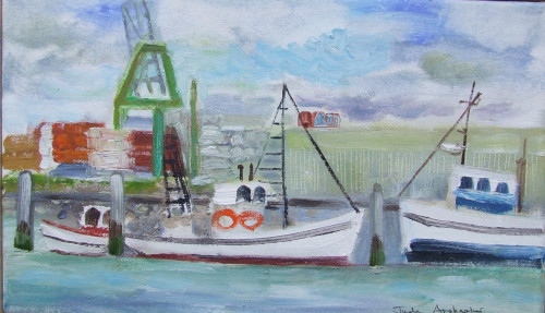 Landscapes painting titled Boiler Point Boats 