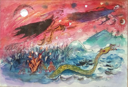 Miscellany painting titled Cuchulain (Yeats poem illustration)