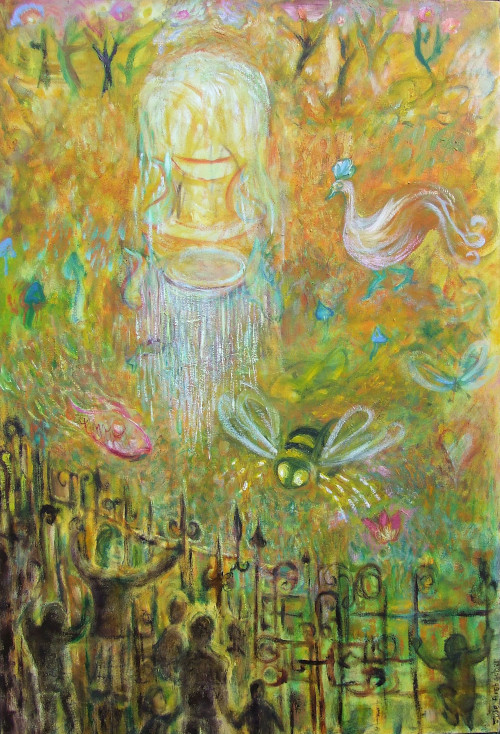 Painting titled Garden Carnival