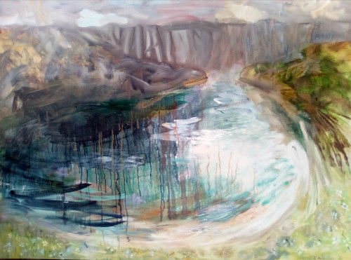 Landscapes painting titled Hinapouri Tarn