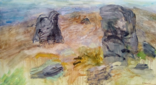 Landscapes painting titled Tors at Shingle Creek